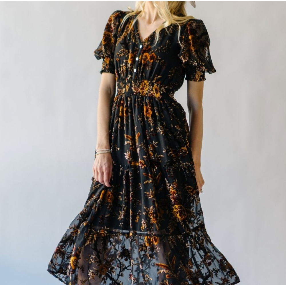 Velvet Floral Dress